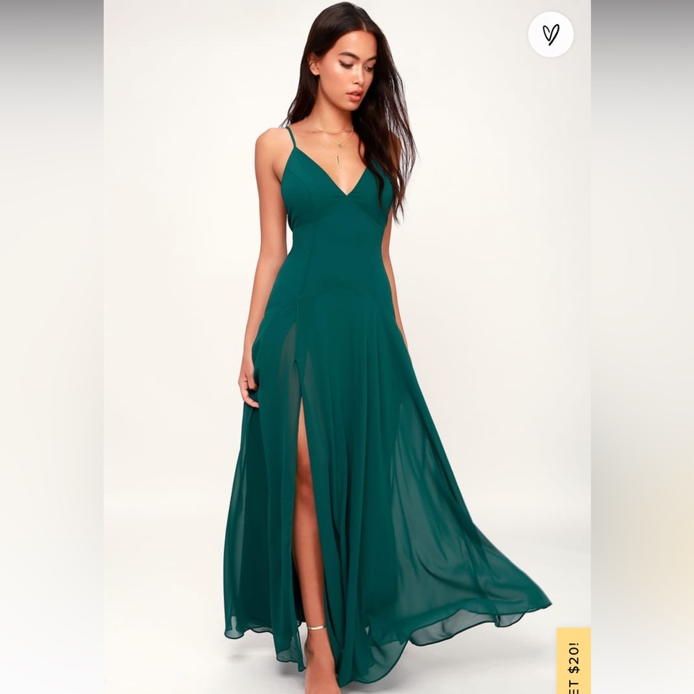 Lulu’s Lovely Still Dress - Forest Green Size S